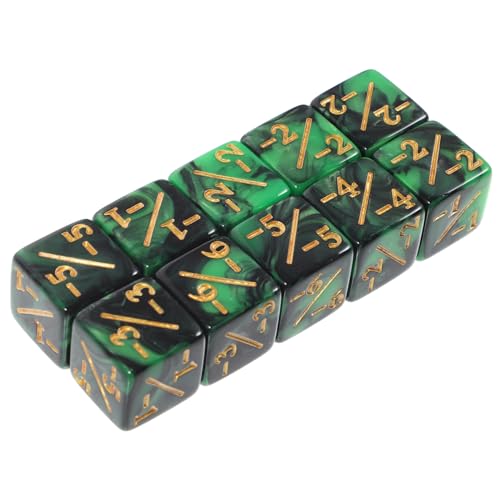 FRCOLOR 10 Stück Acryl Würfel für Mathe Lernspiel Zubehör mit Additions und Subtraktionszeichen Langlebige Sichere Spielwürfel für Tischspiele und Bildungszwecke von FRCOLOR