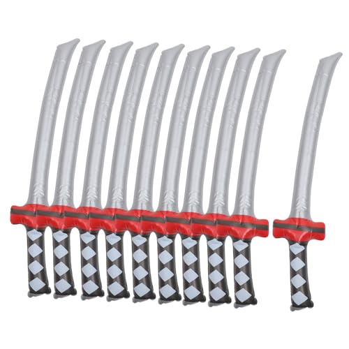 FRCOLOR 10 Stück Aufblasbare Piratenschwerter PVC für Cosplay Zubehör für Partys Halloween und Schwimmbadspiele Leicht und Einfach zu Handhaben von FRCOLOR