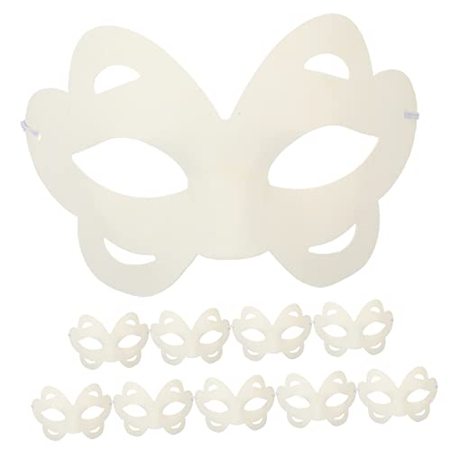 FRCOLOR 10 Stück DIY Papiermasken Blanko aus Umweltfreundlichem Papier für Basteln Bemalbar Masquerade Cosplay Party Kreative Leichte Bastelmasken für Erwachsene von FRCOLOR