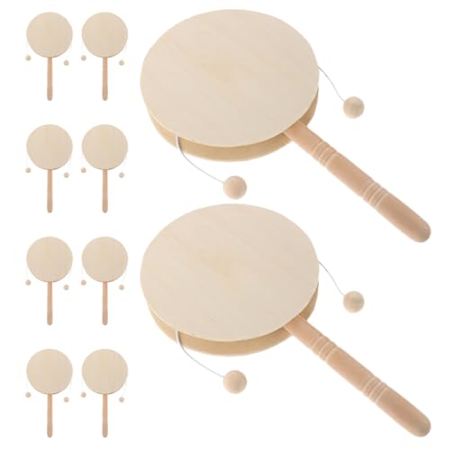 FRCOLOR 10 Stück DIY Rassel Trommel für Kreatives Bastelspielzeug aus Sicherem Holz für Vorschule und Kunstprojekte FRCOLOR 10 Stück DIY Rassel Trommel für Kreatives Bastelspielzeug aus Sicherem Holz für Vorschule und Kunstprojekte von FRCOLOR