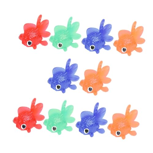 FRCOLOR 10 Stück Kreative TPR Spielzeuge Lustige Fischspielzeuge für Aquariumdekoration Bunte Schwimmende Fische für Realistische Aquariumgestaltung von FRCOLOR