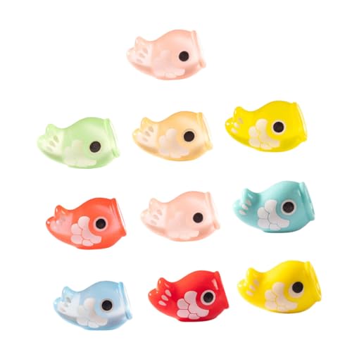 FRCOLOR 10 Stück Leuchtende Mini Japanische Karpfen Figuren Glow in The Dark Bonsai Deko für Mikro Landschaft Puppenhaus und Aquarium DIY Dekoration von FRCOLOR
