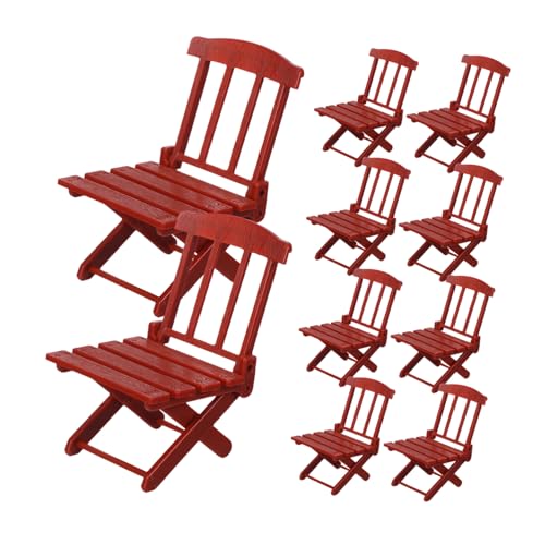 FRCOLOR 10 Stück Maßstab Faltbarer Puppenhaus Stuhl für Feengarten Dekoration Leicht Kompakt Vielseitig für DIY Miniatur Garten und Tortendeko von FRCOLOR