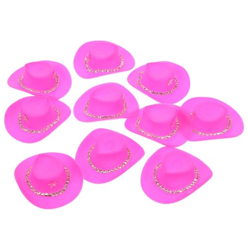 FRCOLOR 10 Stück Mini Cowboyhüte für Puppenhaus Dekorative Kleine Hüte für DIY Projekte Festliche Anlässe Tischdekoration für Kreative Bastelideen von FRCOLOR