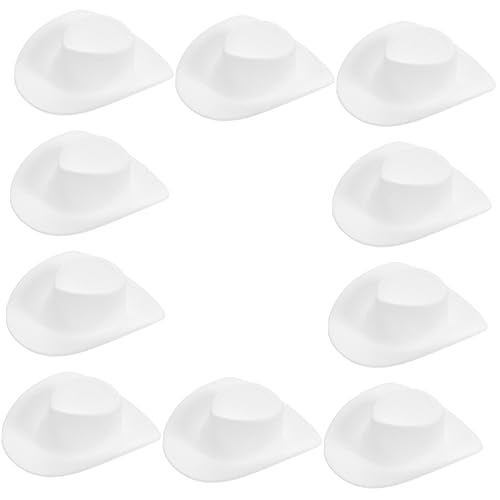 FRCOLOR 10 Stück Miniatur Cowboyhüte Adorable Puppenhüte für DIY Fotodekoration Plastikhüte für Partys Weihnachten Hochzeiten und Kreative Bastelprojekte von FRCOLOR
