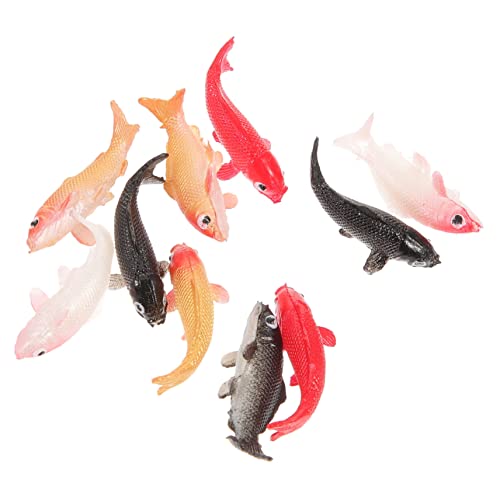 FRCOLOR 10 Stück Miniatur Karpfen Figuren Kleine Goldfisch Modellbau Tierfiguren aus Sicherem Material Dekorative Puppenhaus Fische für Spiel und von FRCOLOR