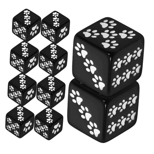 FRCOLOR 10 Stück Paw Pattern Würfelset Teiliges aus Schwarzem Harz für Brettspiele Lehrmittel und Partyspiele Bruchsicher und Leicht für Kreative Spielabende FRCOLOR 10 Stück Paw Pattern Würfelset Teiliges aus Schwarzem Harz für Brettspiele Lehrmittel und Partyspiele Bruchsicher und Leicht für Kreative Spielabende von FRCOLOR