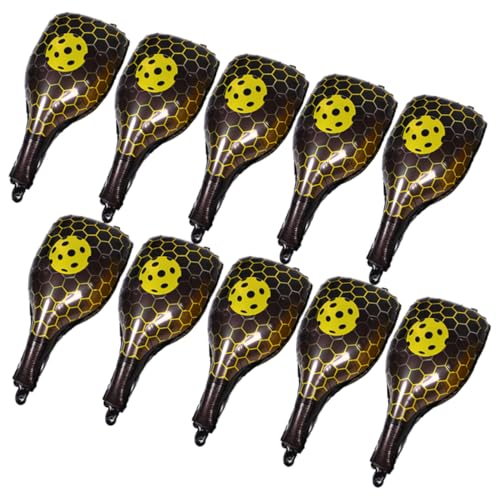 FRCOLOR 10 Stück Pickle Racket Balloons Bunte Aluminiumfolie für Sport Mottopartys Schnelle Inflation Interaktive Spiele Dekoration für Kindergeburtstagsfeiern Gelb von FRCOLOR