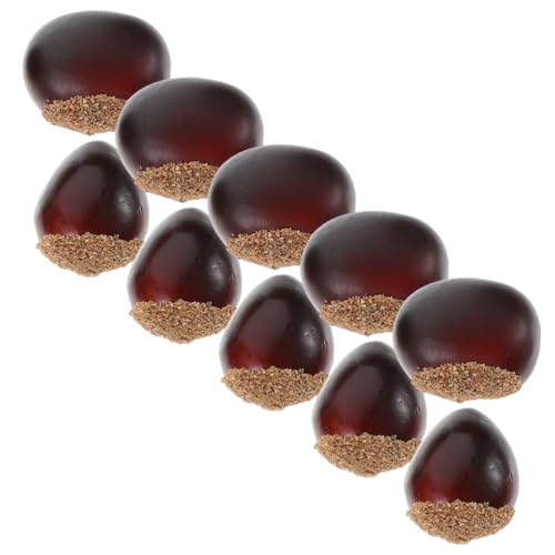 FRCOLOR 10 Stück Simulierte Trockenfrüchte Kastaniennüsse Heimparty Dekoration Urlaubsfotografie Requisiten Ornament Modellkastanien Weihnachtsdekoration Wohnaccessoires Hochdruck von FRCOLOR