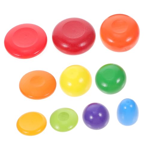 FRCOLOR 10 Stück Teiliges Balancespielzeug Bunte Steinbauklötze Pädagogisches Montessori Stapelspielzeug Feinmotorik Konzentration Kreativität Ab Jahren von FRCOLOR