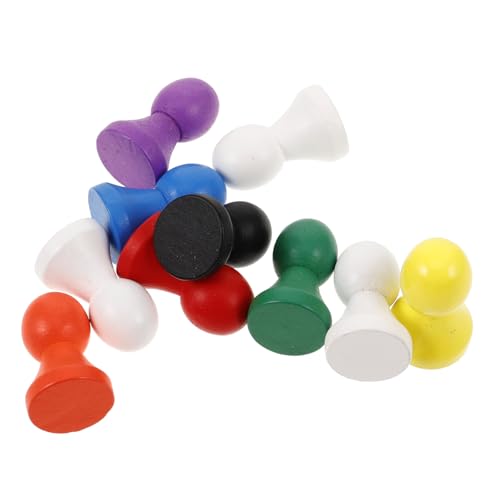 FRCOLOR 10 Stück Teiliges Bunte Holz Spielmännchen Langlebige Spielfiguren für Brettspiele Vielseitige Ersatz Schachfiguren aus Holz für Gesellschaftsspiele von FRCOLOR