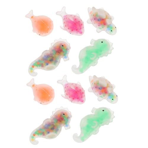 FRCOLOR 10 Stück Teiliges Dinosaurier Quetschspielzeug aus Flexiblem TPR Material Stressabbauendes Antistressspielzeug für Erwachsene Bunter Druckentlastungsball für Haushalt und Büro von FRCOLOR