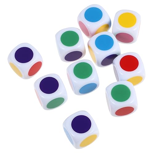 FRCOLOR 10 Stück Teiliges Farbige Lernwürfel Siebdruck Würfel für Zählen Leicht zu Reinigen Spaß Beim Lernen durch Spiel von FRCOLOR
