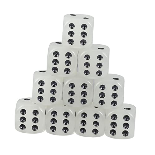 FRCOLOR 10 Stück Leuchtende Würfel für Brettspiele Transparente Acrylwürfel mit Abgerundeten Ecken Spielzeug für Partys und Kneipen von FRCOLOR