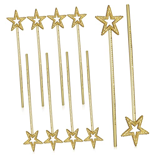 FRCOLOR 10 Stück Teiliges Feenstab Goldfarben mit Design und Funkelnden Strasssteinen Glitzernde Sternstäbe für Mädchen Geeignet für Kostüm Bühnenauftritt Party und Fotografie von FRCOLOR