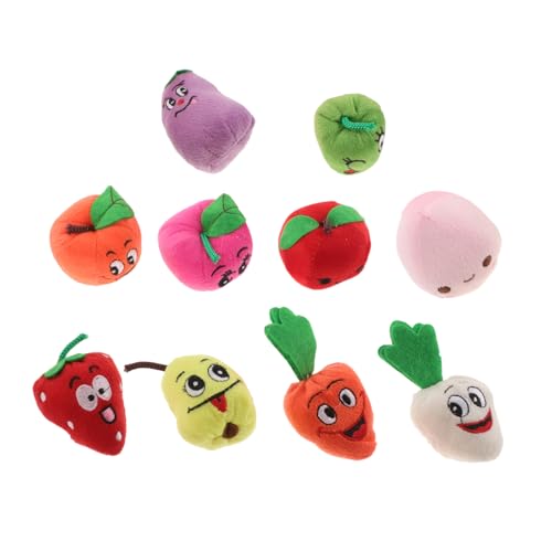 FRCOLOR Fingerpuppen für Kinder 10 Stücke Obst Fingerpuppen Dehnbare Handpuppen für Geschichtenerzählen Eltern Kind Spielzeug Interaktives Lernspielzeug von FRCOLOR