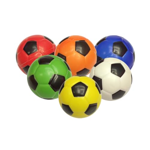 FRCOLOR 10 Stück Teiliges Fußball Squeeze aus Farbigem PU Schaumstoff Stressabbauend Stoßfest Handlich als Fußball für Motorischen Zufällige Farbe Zufällige Farbe von FRCOLOR