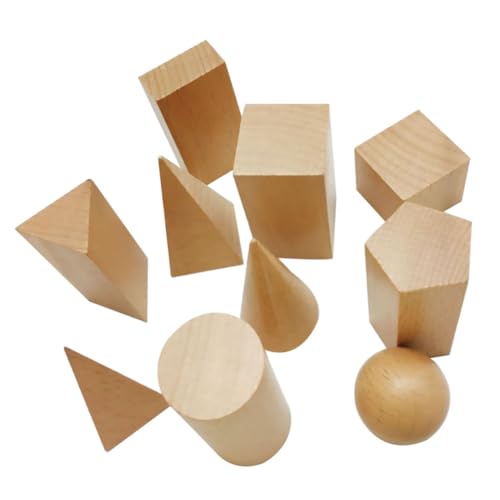FRCOLOR 10 Stück Teiliges Geometrisches Bauklötze für Pädagogisches Holzspielzeug zur Frühen von Kreativität und Räumlichem für Mädchen und Jungen von FRCOLOR