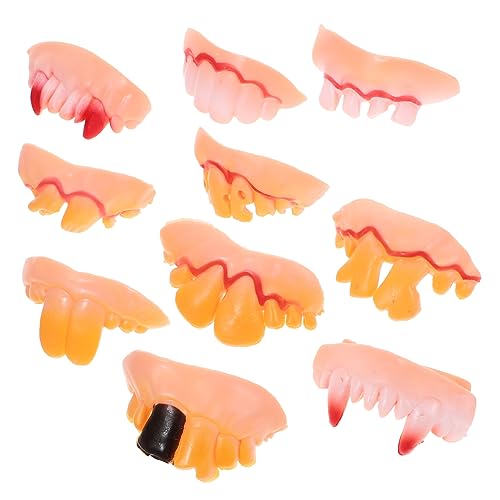 FRCOLOR 10 Stück Teiliges Halloween Fake Zahnsatz Set Lustige Cosplay Zähne für Halloween Partys für Gruseldekoration und Kostüme FRCOLOR 10 Stück Teiliges Halloween Fake Zahnsatz Set Lustige Cosplay Zähne für Halloween Partys für Gruseldekoration und Kostüme von FRCOLOR