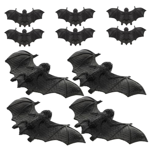 FRCOLOR 10 Stück Teiliges Halloween Miniatur Fledermäuse Realistische Dekoration für Halloween und Aprilscherze Requisiten für und Kreative Partys von FRCOLOR