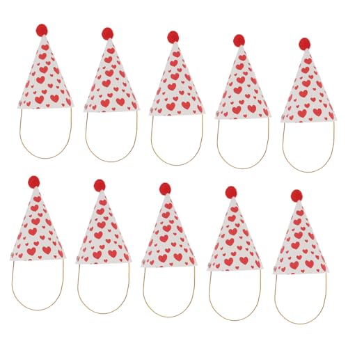 FRCOLOR 10 Stück Teiliges Kindergeburtstags Partyset Einweg Papphüte mit Herzmuster und Buntem Pompom Konische Geburtstagsmützen für Jungen und Mädchen Festliche Dekoration für FRCOLOR 10 Stück Teiliges Kindergeburtstags Partyset Einweg Papphüte mit Herzmuster und Buntem Pompom Konische Geburtstagsmützen für Jungen und Mädchen Festliche Dekoration für von FRCOLOR