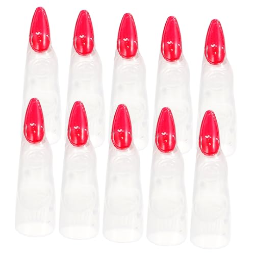 FRCOLOR 10 Stück Teiliges Leuchtende Halloween Finger Nagelcover Gruselige Cosplay Requisiten Fluoreszierende Falsche Fingernägel für Party Deko und Kostüm für Halloween und Horror von FRCOLOR
