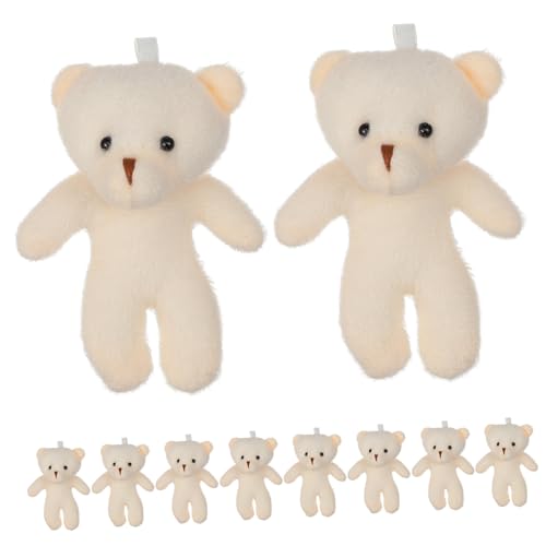 FRCOLOR 10 Stück Teiliges Mini Bärenanhänger aus Weichem Stoff Niedliche Kleine Bärenfiguren zum Aufhängen Kuschelige Dekoration für Mädchen Vielseitig als Schlüsselanhänger oder von FRCOLOR