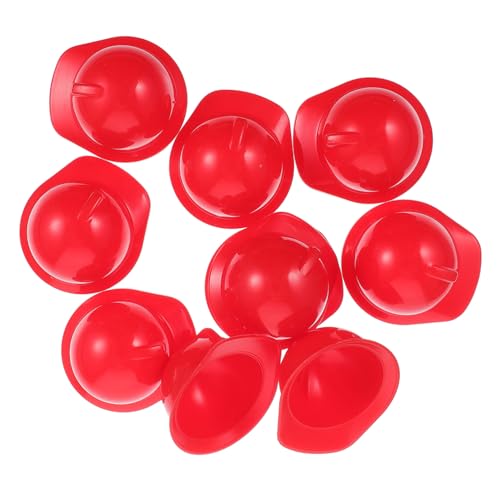 FRCOLOR 10 Stück Teiliges Mini Bauarbeiterhelme in Leuchtendem Rot Realistische Kleine Kunststoff Doll Helme mit Detailgetreuem Design Vielseitig für Puppendeko Spiel und Outdoor von FRCOLOR