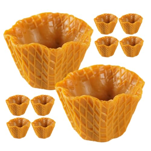 FRCOLOR 10 Stück Teiliges Mini Eiscreme Realistische Leere Tüte Deko für DIY Schmuck Kompakte Langlebige Mini Food Toys Bastel und Haaraccessoire Verzierung von FRCOLOR