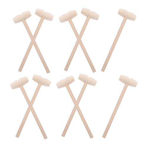 FRCOLOR 10 Stück Teiliges Mini Holzhammer Robustes Holzspielzeug Strapazierfähiger Mallet für Fördert Hand Auge Koordination für Bausteine und Partyspiele von FRCOLOR
