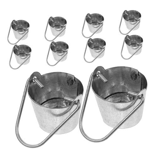 FRCOLOR 10 Stück Teiliges Mini Metall Eimer mit Griffen Miniatur Eimer für Puppenhaus Garten Deko Kleine Metall Blumentöpfe für Mikro Landschaft und DIY Miniatur Garten Accessoires FRCOLOR 10 Stück Teiliges Mini Metall Eimer mit Griffen Miniatur Eimer für Puppenhaus Garten Deko Kleine Metall Blumentöpfe für Mikro Landschaft und DIY Miniatur Garten Accessoires von FRCOLOR