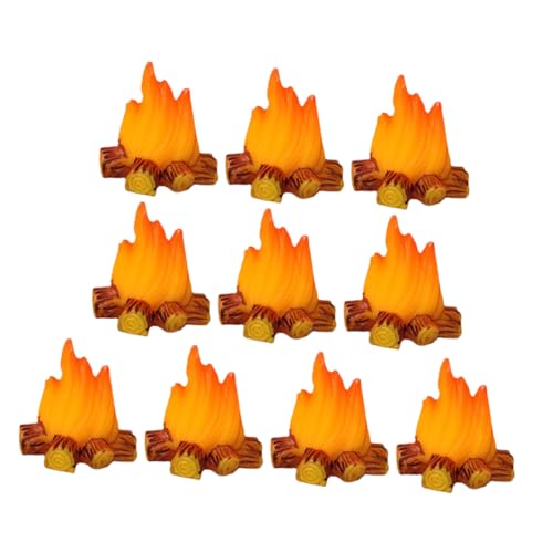 FRCOLOR 10 Stück Teiliges Mini Modell Detailreiche Harz Mini Haus Dekoration Kreatives Campfire Ornament für DIY Mikro Landschaft Vielseitig Einsetzbar als Puppenhaus Zubehör und Garten von FRCOLOR