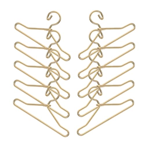 FRCOLOR 10 Stück Teiliges Mini Puppen Kleiderbügel aus Stabilem Goldfarbene Miniatur Wäscheständer für Puppenkleider Praktische und Langlebige Garderobe für Puppenhaus Zubehör FRCOLOR 10 Stück Teiliges Mini Puppen Kleiderbügel aus Stabilem Goldfarbene Miniatur Wäscheständer für Puppenkleider Praktische und Langlebige Garderobe für Puppenhaus Zubehör von FRCOLOR