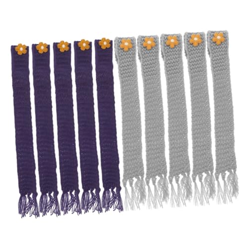 FRCOLOR 10 Stück Teiliges Mini Strickschals für Puppen und Flaschen Kawaii Mini Schal Zubehör für DIY Dekorationen und Party Verstellbare Langlebig und für Kleine Objekte Verleiht Wärme von FRCOLOR