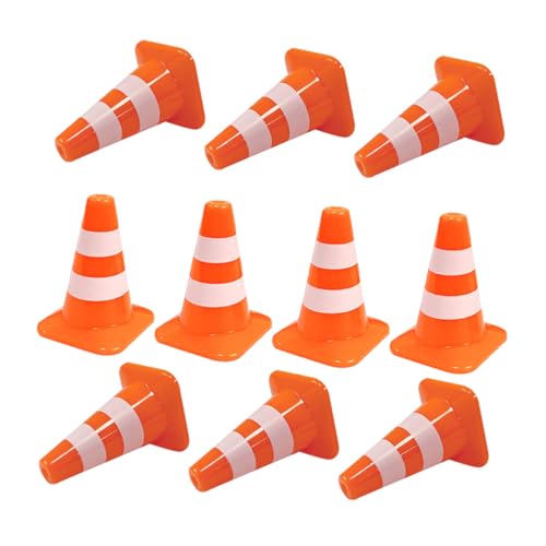 FRCOLOR 10 Stück Teiliges Mini Verkehrsleitkegel aus Langlebigem PP Bunte Kleine Straßenabsperrkegel Kindersicheres Lernspielzeug für Verkehrssicherheit für Modellbau und von FRCOLOR