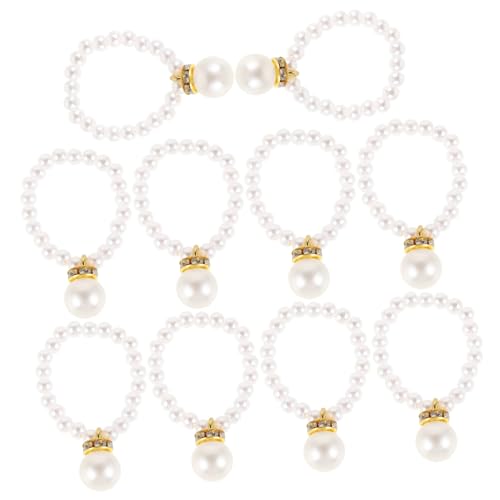 FRCOLOR 10 Stück Teiliges Mini für Puppen Dekorative Kette mit Täuschend Echten Perlen und Gelbem Enten Anhänger für DIY Spielzeugaccessoires von FRCOLOR