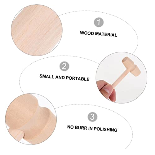 FRCOLOR 10 Stück Teiliges Mini holzhammer Sicherer Kleiner Spielzeughammer mit Glatter Oberfläche Leichtes und Tragbares Design Praktisches Holzspielzeug Ab Jahren als Geschenk für von FRCOLOR