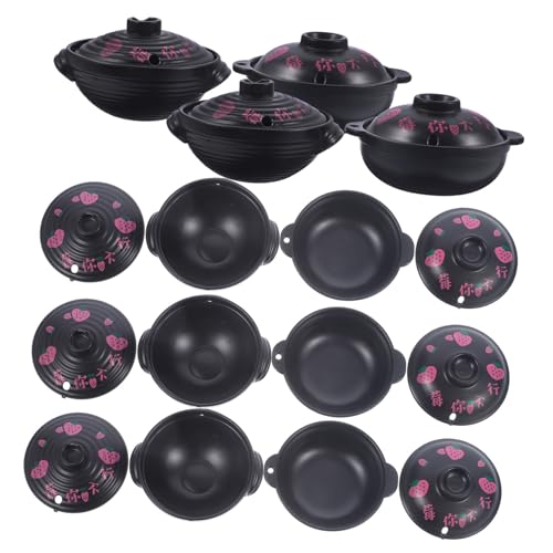 FRCOLOR 10 Stück Teiliges Miniatur Casserole Detailgetreue Miniatur Töpfe für Puppenhaus Küche Lebensechte Simulation Langlebige Farbe Dekoratives Mini Geschirr für DIY Puppenhaus Zubehör von FRCOLOR