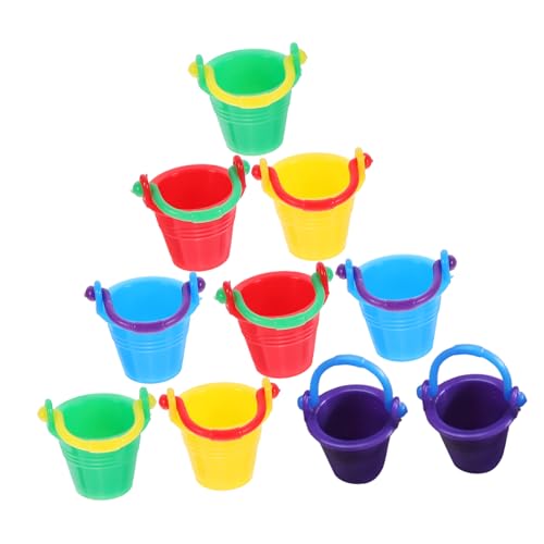 FRCOLOR 10 Stück Teiliges Miniatur Eimer Bunte Mini Eimer für Puppenhaus Dekoration Vielseitig Einsetzbar als Mikro Landschafts und DIY Bastelzubehör für Foto Requisiten und Kreative von FRCOLOR