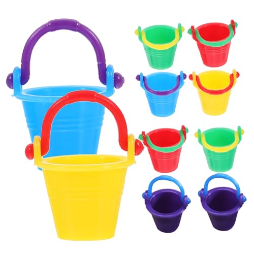FRCOLOR 10 Stück Teiliges Miniatur Eimer Miniaturkübel Farbig Dekoration DIY Kreativspielzeug für Puppenhaus Kleines Haus Zubehör von FRCOLOR