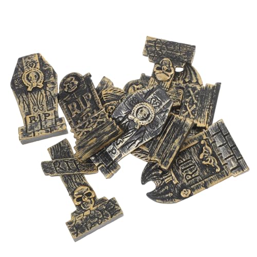 FRCOLOR 10 Stück Teiliges Miniatur Grabstein Halloween Friedhofsdeko Spukhaus Dekoration für Garten Innenbereich und Party mit Realistischer Grusel von FRCOLOR