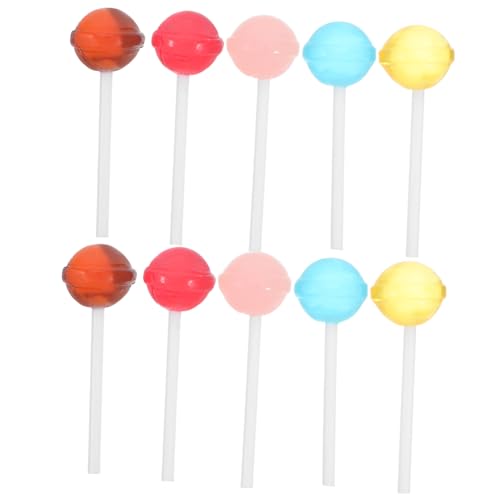 FRCOLOR 10 Stück Teiliges Miniatur Puppenhaus Lollipop Modell Realistische Bunte Mini Haus Lebensmittel Deko DIY Spielküche Zubehör für Puppenhaus Szenen und Kreative Bastelprojekte von FRCOLOR