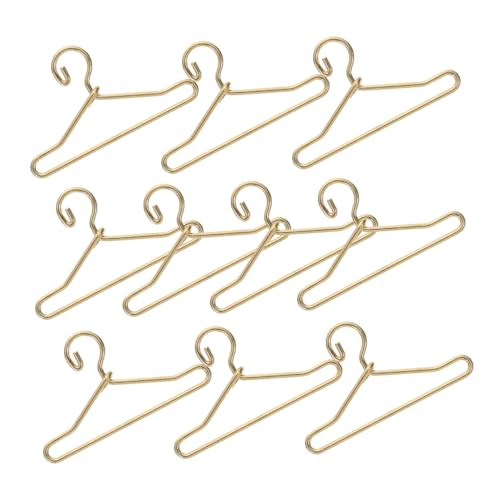 FRCOLOR 10 Stück Teiliges Miniatur Puppenkleiderbügel aus Goldfarbene Mini Kleiderbügel für Puppenhaus Glatte Oberfläche Praktische Aufbewahrung für Puppenkleider FRCOLOR 10 Stück Teiliges Miniatur Puppenkleiderbügel aus Goldfarbene Mini Kleiderbügel für Puppenhaus Glatte Oberfläche Praktische Aufbewahrung für Puppenkleider von FRCOLOR