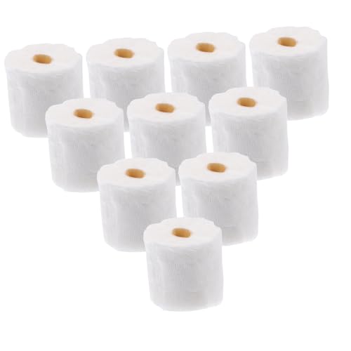 FRCOLOR 10 Stück Teiliges Miniatur Toilettenpapier aus Realistisches Puppenhaus Badezimmer Kleines Taschentuch für Tragbares für Kreative Rollenspiele von FRCOLOR