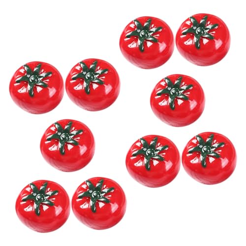 FRCOLOR 10 Stück Teiliges Miniatur Tomaten Modell Realistische Künstliche Mini Tomaten Dekoration für Puppenhaus Ladenschaufenster Tisch und Party Deko Lebensechte Obst Nachbildung aus von FRCOLOR