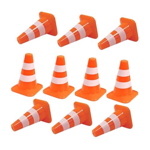FRCOLOR 10 Stück Teiliges Miniatur Verkehrshütchen Robuste Simulation von Straßenwarnzeichen Pädagogisches für Interaktives Mikro Landschaftsmodell und Fotorequisite für Drinnen und von FRCOLOR