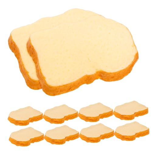 FRCOLOR 10 Stück Teiliges Realistische Künstliche Toastbrot Scheiben Detailgetreue Food Deko für Küche Party Bastelprojekte Naturgetreue Miniatur Brotscheiben für Kreative Dekoration FRCOLOR 10 Stück Teiliges Realistische Künstliche Toastbrot Scheiben Detailgetreue Food Deko für Küche Party Bastelprojekte Naturgetreue Miniatur Brotscheiben für Kreative Dekoration von FRCOLOR