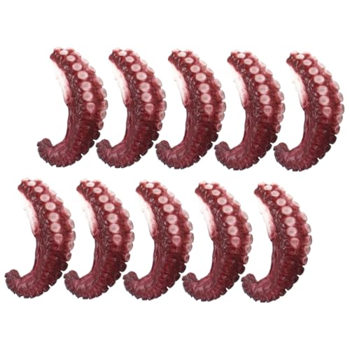 FRCOLOR 10 Stück Teiliges Realistische Tentakel Modelle Lebensechte Künstliche Meeresfrüchte Deko Glatte Oberfläche Vielseitig für Sushi Laden Fotografie Party und Ladendekoration von FRCOLOR
