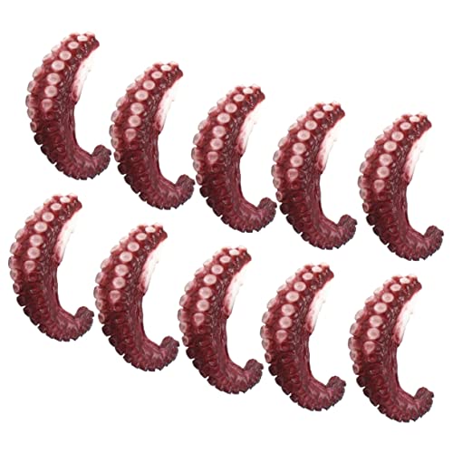 FRCOLOR 10 Stück Teiliges Realistisches Oktopusmodell aus Lebensechte Simulation Vielseitig Einsetzbar als Food Requisite Deko für Sushi Läden Fotografie und Party Leicht und Handlich von FRCOLOR