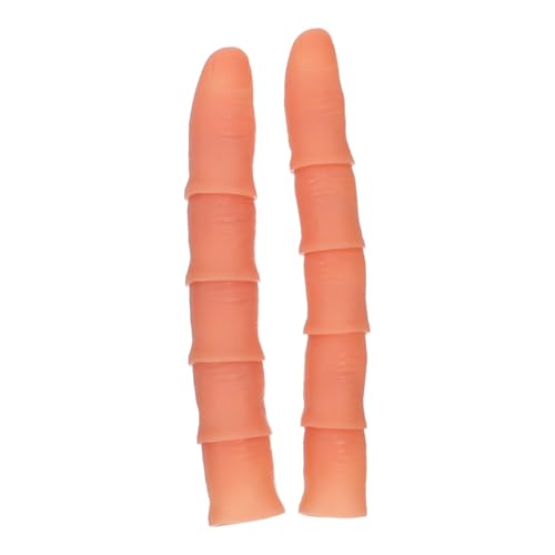 FRCOLOR 10 Stück Teiliges Set Magische Realistisch Gestaltete Kunststoff Finger mit Naturnageln Flexible Simulation als Zauberrequisiten Bühnenstreich und Party Trick für Training und von FRCOLOR